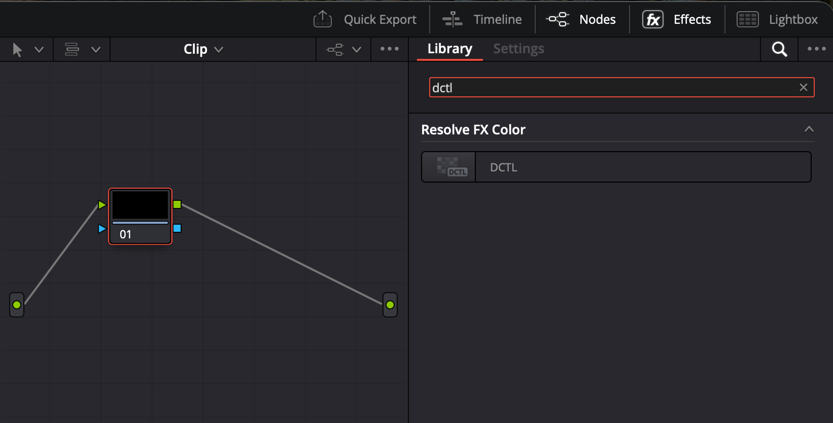 Applying a GerkeStudio DCTL on the Color Page in DaVinci Resolve